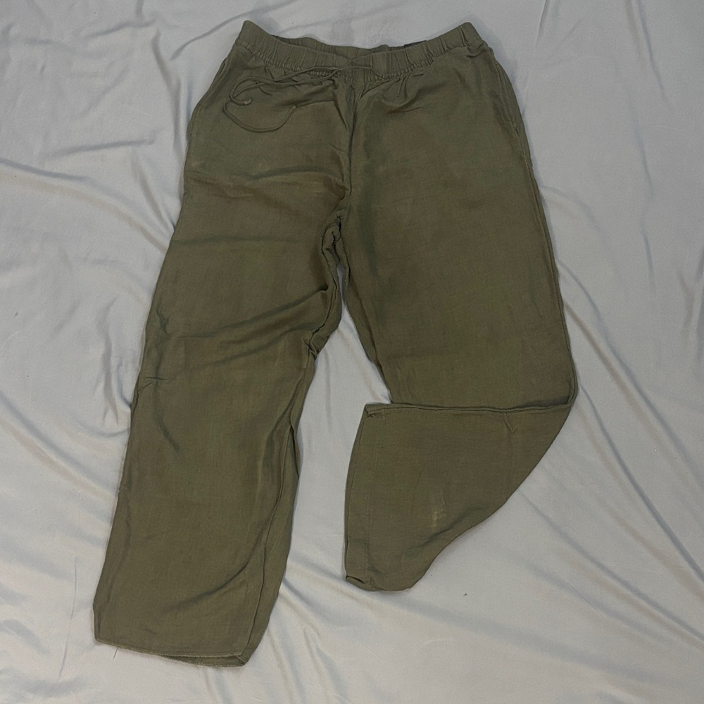H&M Olive Green Women's Straight Leg Pants
